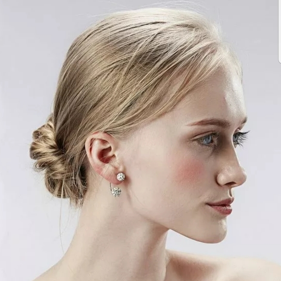 New double beaded rhinestone Crystal stud earrings - Picture 3 of 6